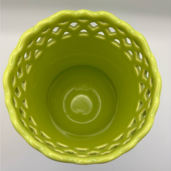 Anthropologie Lime Green Ceramic Vase - Picture 4 of 5
